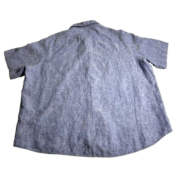 Untuckit Shirt Men XXXL Blue 100% Linen Button Up Dress Collar Plain Flowy Adult - Picture 3 of 11